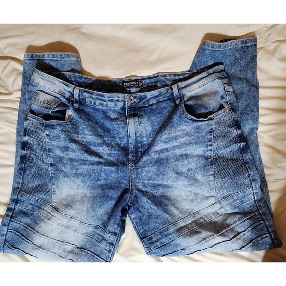 Southpole Jeans Mens Size 44x30 Light Washed Out Blue Stretch Hip Hop VintageY2K - Picture 6 of 7